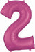 34 Inch Pink Number 2 Foil Balloon