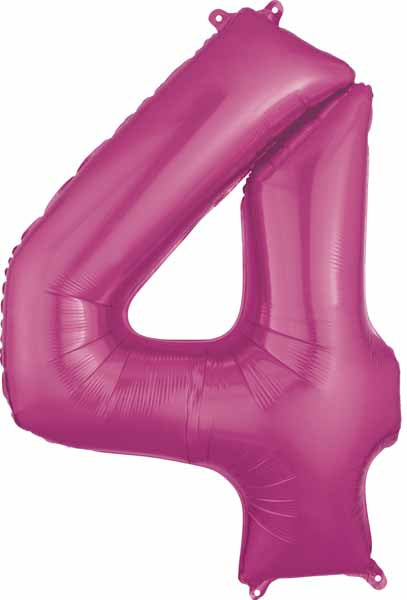 26-Inch Pink Number 4 Balloon