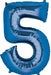 34 Inch Royal Blue Number 5 Foil Balloon