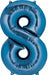 Blue Number 8 Balloon, 26 Inch