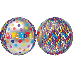 Congrats Dotty Geo Orbz 16-Inch Foil Balloon