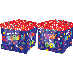 15-Inch Way to Go Congrats Cubez Foil Balloon