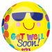 Bright Sunny Get Well Soon 16-Inch Orbz Foil Balloon
