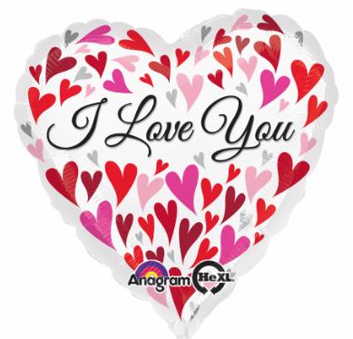 28" I Love You Happy Hearts Jumbo Foil Balloon
