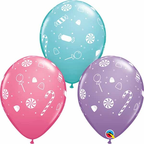 Candies & Confetti 11-Inch Printed Latex Balloons, 50 Count