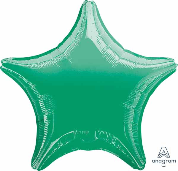 19-Inch Metallic Green Star Foil Balloon