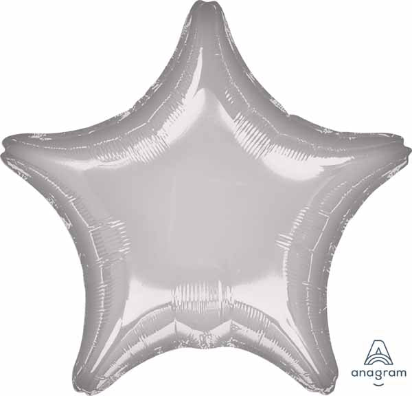 19 Inch Metallic Silver Star Foil Balloon