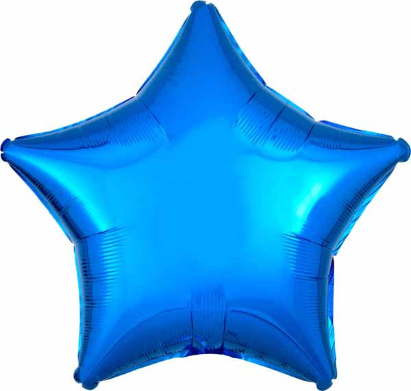 19 Inch Metallic Blue Star Foil Balloon
