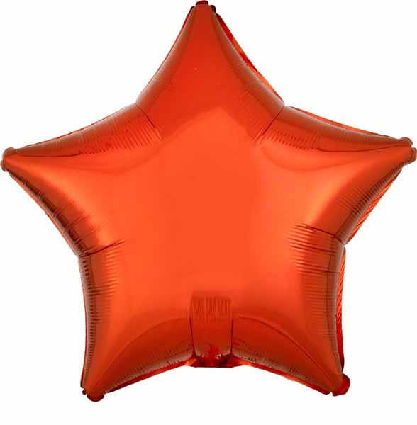 19 in Metallic Orange Star Foil Balloon
