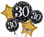Sparkling 30th Birthday Foil Balloon Bouquet, 5 Piece