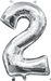16 Inch Silver Number 2 Balloon