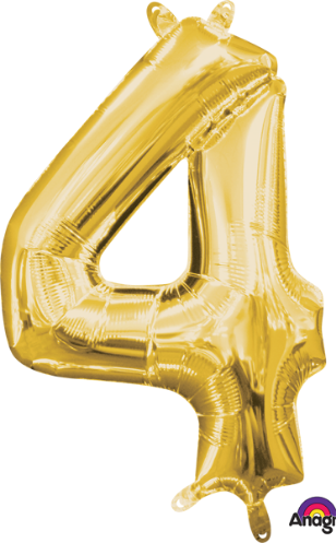 16-Inch Gold Number 4 Balloon