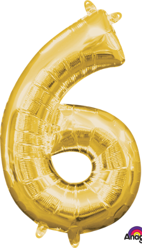 16 Inch Gold Number 6 Balloon