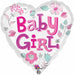 Baby Girl Heart Foil Balloon, 18 Inch