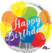 Happy Birthday Balloons 18-Inch Round Foil Balloon