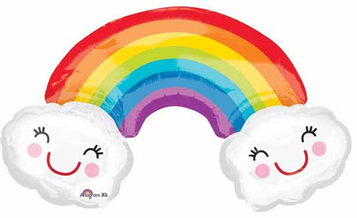 Rainbow with Clouds 37 Inch Foil Balloon
