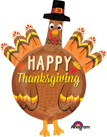 38-Inch Pilgrim Turkey Thanksgiving Foil Balloon