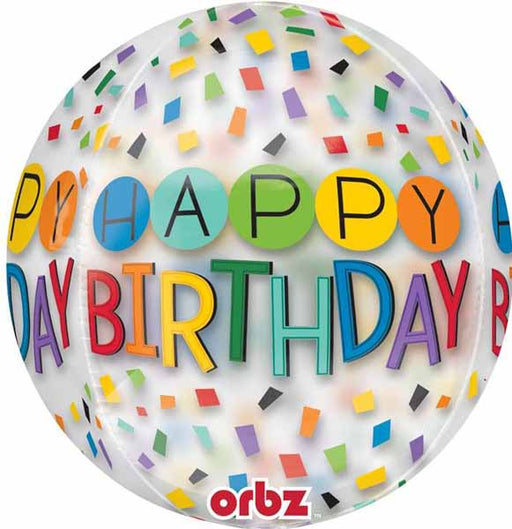 Birthday Rainbow Orbz 16-Inch Foil Balloon