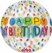 Birthday Rainbow Orbz 16-Inch Foil Balloon