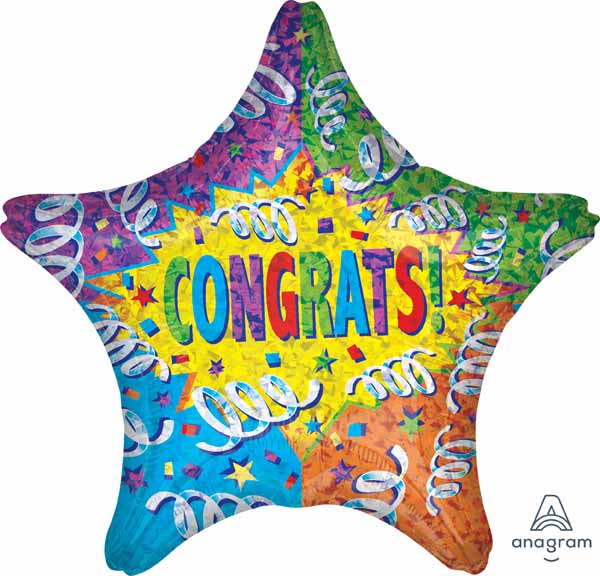 Congrats Streamer 18-Inch Foil Balloon