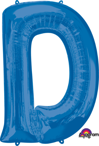 33-Inch Blue Letter D Balloon