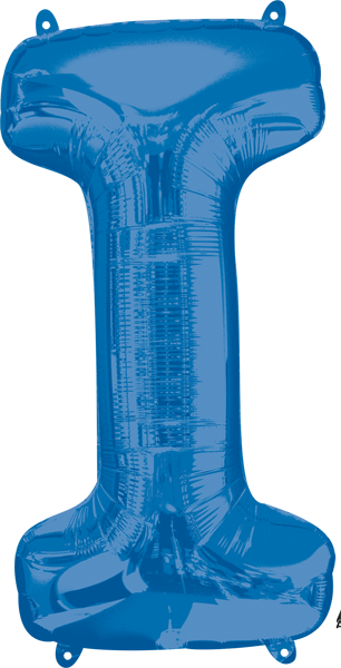 Blue Letter I Balloon, 32 Inch