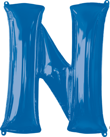 Blue Letter N Balloon, 32 Inch