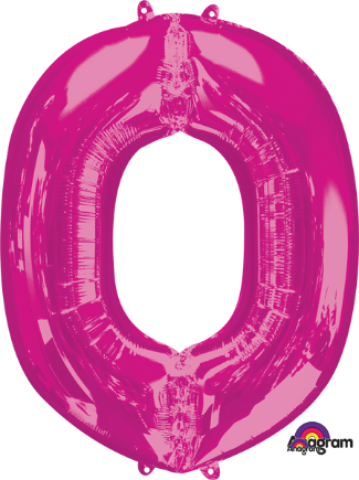 Pink Letter O Balloon, 33 Inch