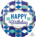 Happy Birthday Tie Pattern 18" Round Foil Balloon