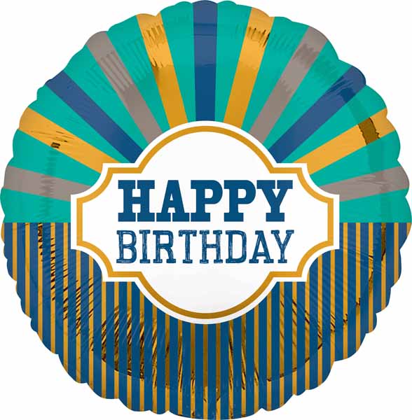 Happy Birthday Beams 18-Inch Foil Balloon