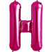 34-Inch Magenta Letter H Balloon