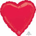 Metallic Red Heart Foil Balloon, 28 Inch