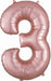 34-Inch Rose Gold Number 3 Balloon