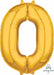 Gold Number 0 Balloon, 26 Inch
