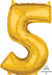 Gold Number 5 Balloon, 26 Inch
