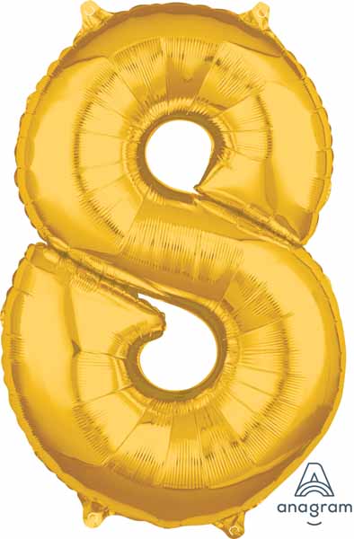 26 Inch Gold Number 8 Balloon