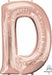 Rose Gold Letter D Balloon, 33 Inch