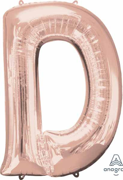 16-Inch Rose Gold Letter D Balloon