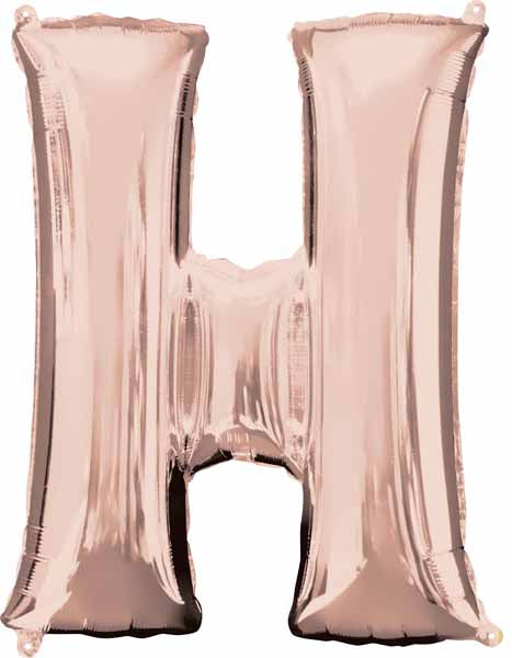 Rose Gold Letter H Balloon, 16 Inch