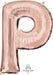 Rose Gold Letter P Balloon, 16 Inch