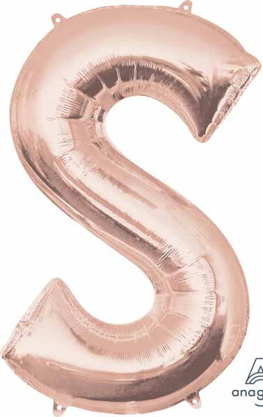 16 Inch Rose Gold Letter S Balloon