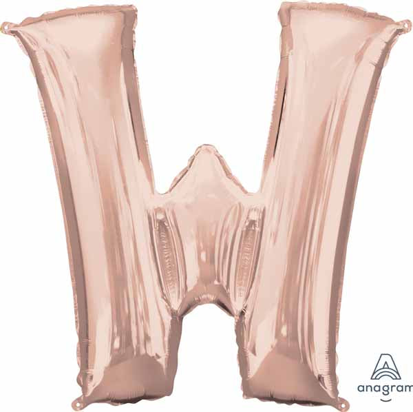 16-Inch Rose Gold Letter W Balloon