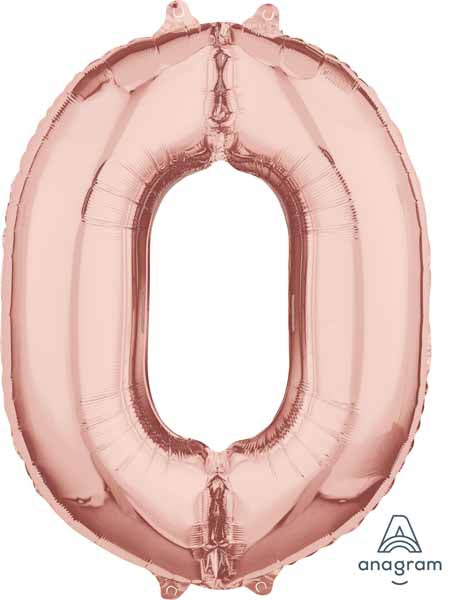 26" Rose Gold Number 0 Balloon