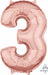 26-Inch Rose Gold Number 3 Balloon