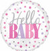 Hello Baby Pink Dots 18-Inch Foil Balloon