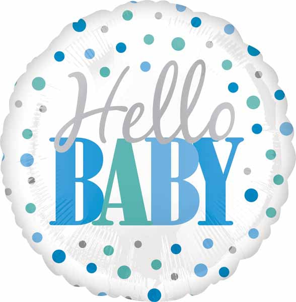 Hello Baby Dots 18 Inch Foil Balloon