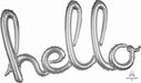 Silver Hello Script Balloon