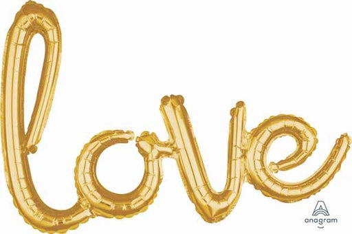 Gold Love Script Balloon