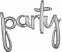 Silver "Party" Script Balloon
