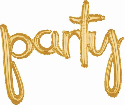 Gold “Party” Script Balloon